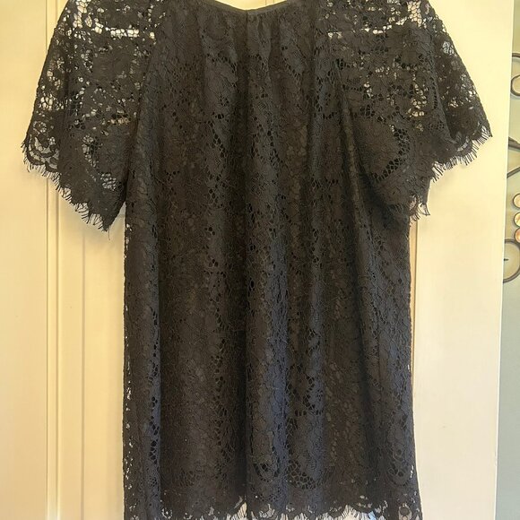 J Crew Black Lace Top Size XS - Picture 2 of 5